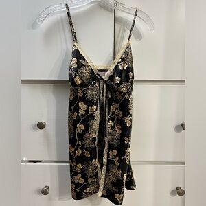 Victoria’s Secret gorgeous black and gold chemise and panty set in size XS